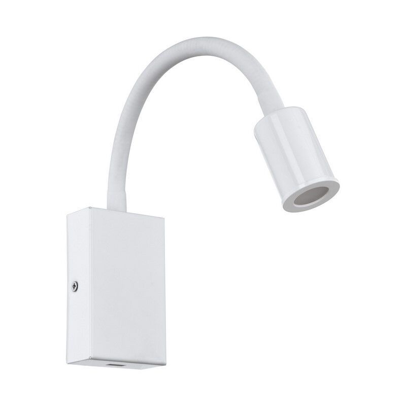 Retro műanyag fali lámpa fehér, Cafer, 4 W, 3000 K LED, kapcsolóval