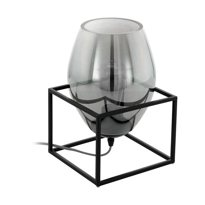 Design acél asztali lámpa fekete, Josephus, kapcsolóval
