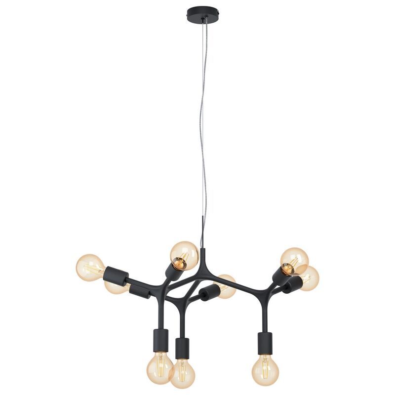 Retro acél függőlámpa fekete, Anjana