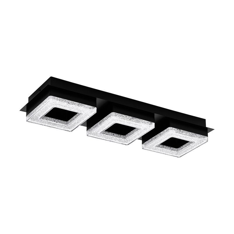Design acél plafon lámpa fekete, Arjo, 4 W, 3000 K LED