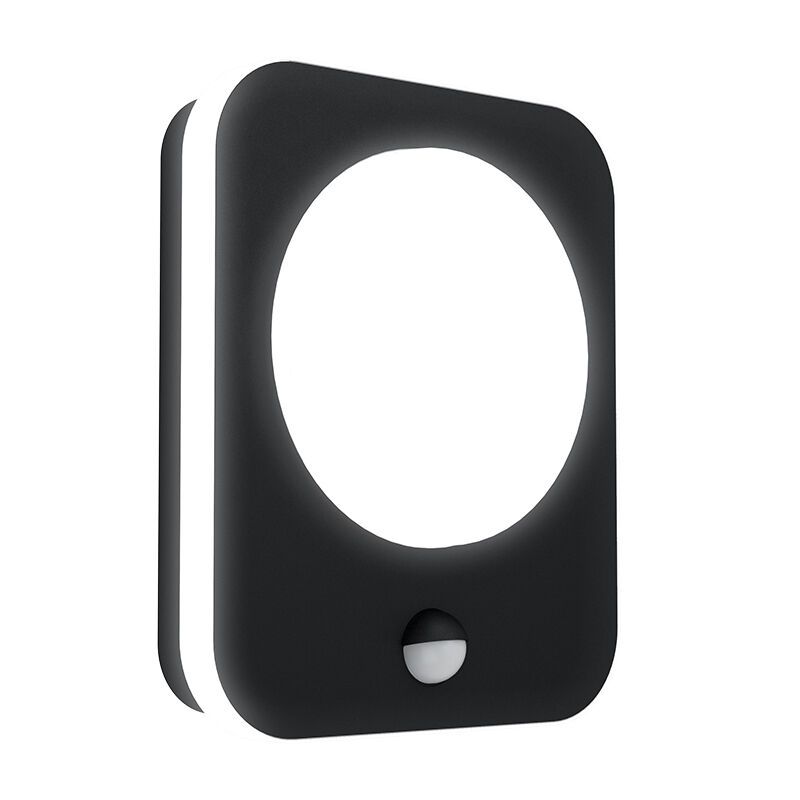 Retro alumínium mozgásérzékelős kültéri fali lámpa fekete, Luut, 9 W, 3000 K LED, IP44