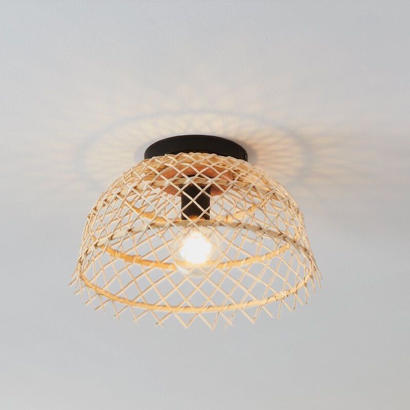 Rattan plafon lámpa barna, Alida