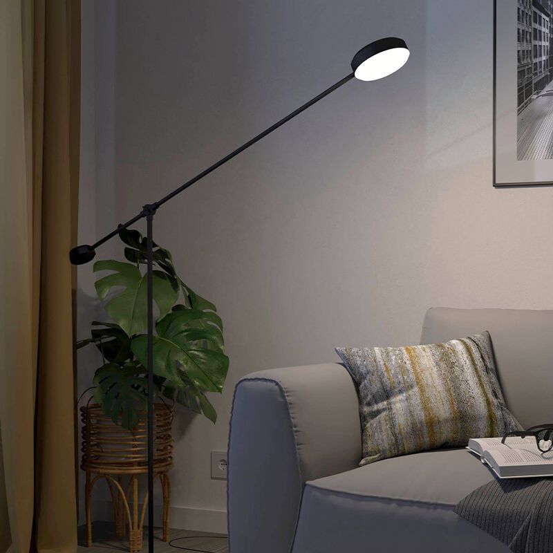 Retro alumínium álló olvasólámpa fekete, Thies, 24 W, 3000 K LED, 3 fokozatban szabályozható