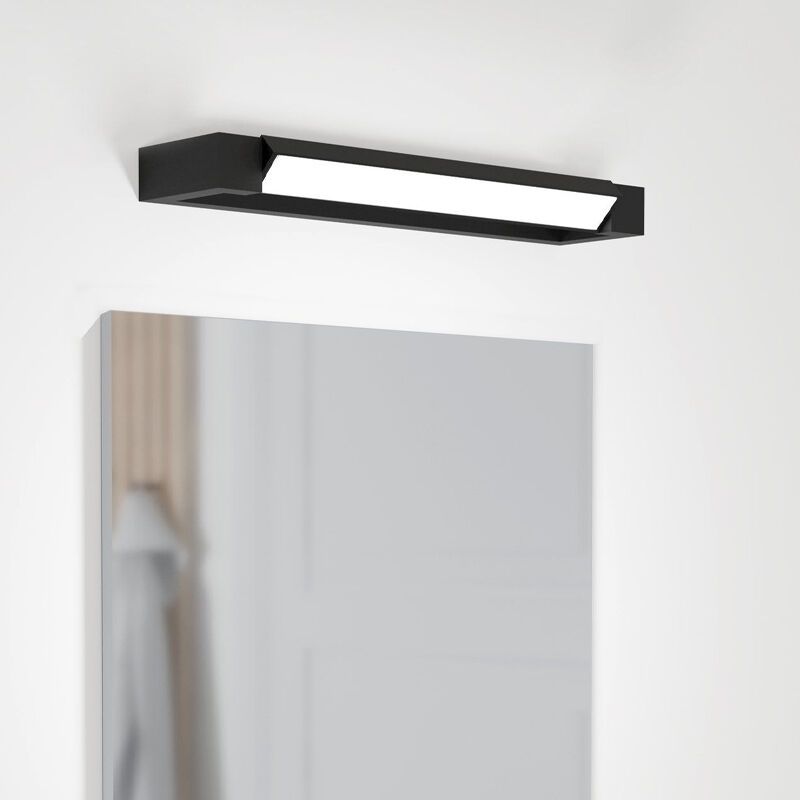Retro alumínium tükör világítás fekete, Shukri, 8,9 W, 4000 K LED, IP44