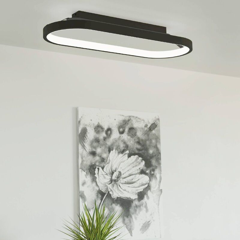 Retro alumínium mennyezeti lámpa fekete, Maira, 27 W, 3000 K LED, 3 fokozatban szabályozható