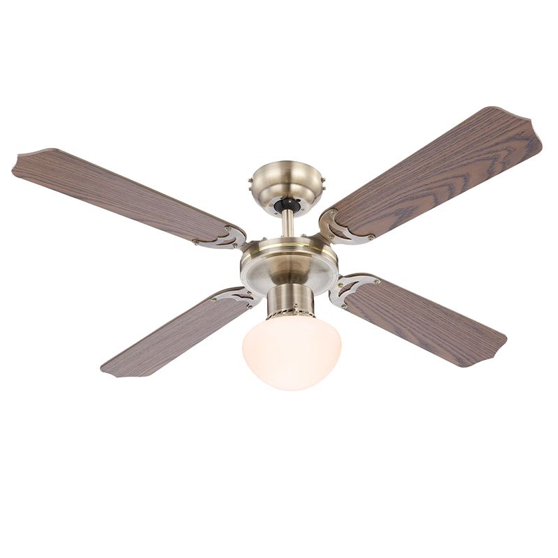 Barna klasszikus mennyezeti ventilátor rozsdamentes acélból, Henza, húzókapcsolóval