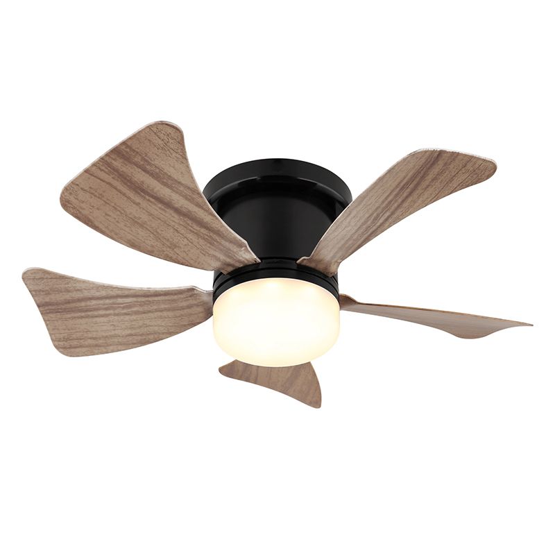 Barna modern mennyezeti ventilátor műanyagból, Herwin, 10W, melegfehértől hidegfehérig állítható LED, távirányítóval