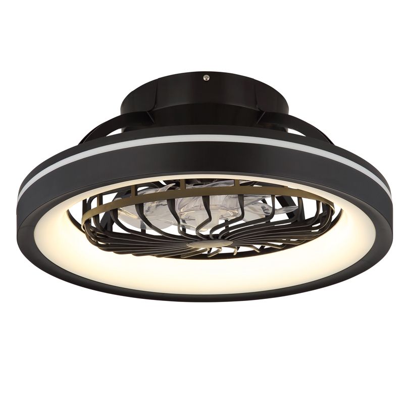 Fekete modern mennyezeti ventilátor műanyagból, Lenard, 40W, melegfehértől hidegfehérig állítható LED, távirányítóval