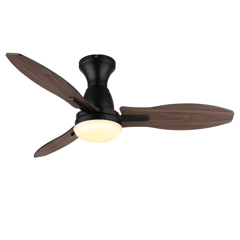 Barna rusztikus mennyezeti ventilátor fémből, Majda, 22W, fehér LED kapcsoló, távirányítóval