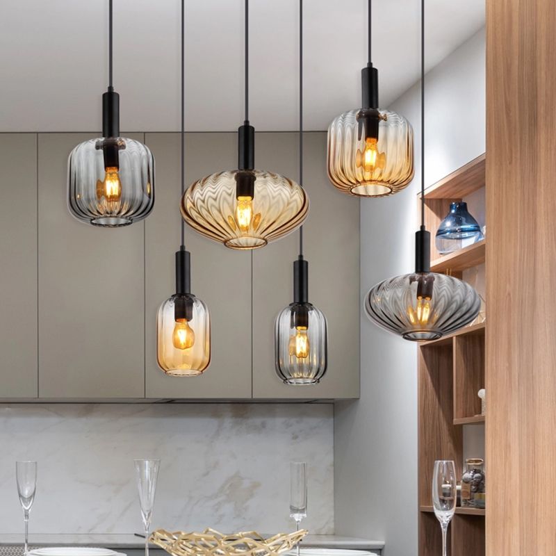 Design üveg függőlámpa fekete, Marjolein Design üveg függőlámpa fekete, Marjolein