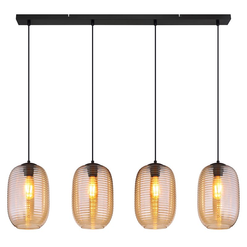 Design üveg függőlámpa borostyán, Arina