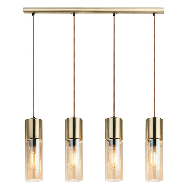 Design üveg függőlámpa borostyán, Xena