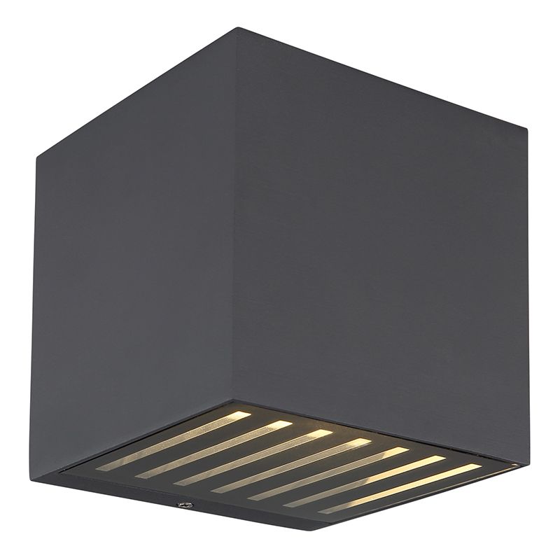 Retro alumínium fel le fali lámpa antracit, Moesha, 6 W, 3000 K LED, IP54