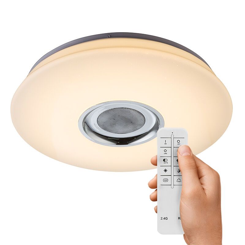Műanyag plafon lámpa fehér, Adali, 18 W, RGBW LED, távirányítóval