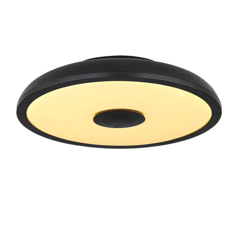 Retro műanyag plafon lámpa fekete, Musica, 18 W, RGBW LED, IP44, távirányítóval