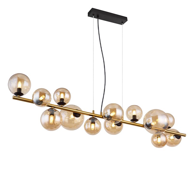 Design üveg függőlámpa borostyán, Melinda