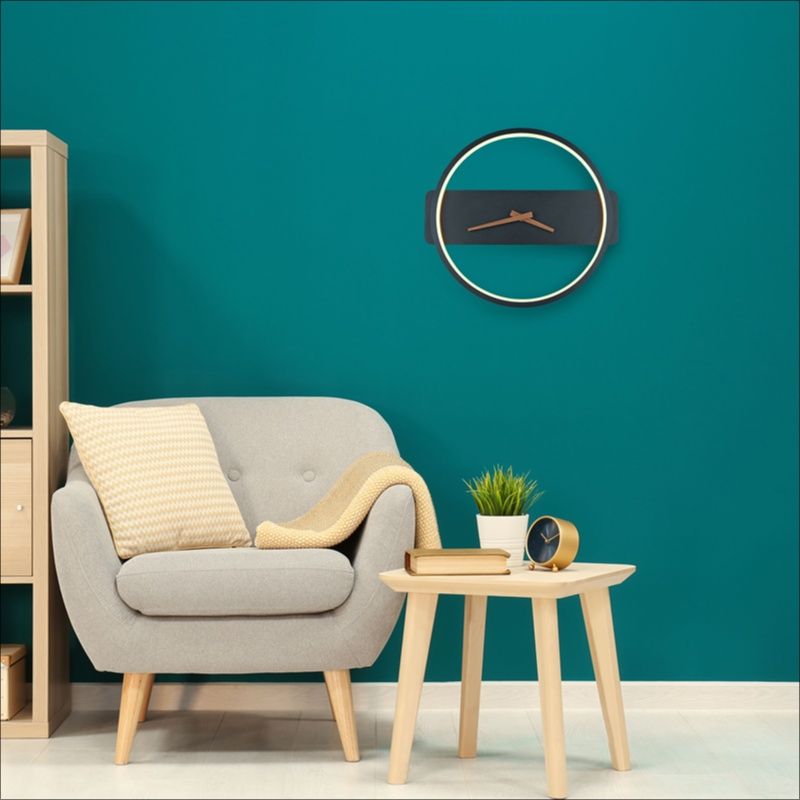 Design fém fali lámpa órával, Sybe, 12 W, 3000 K LED