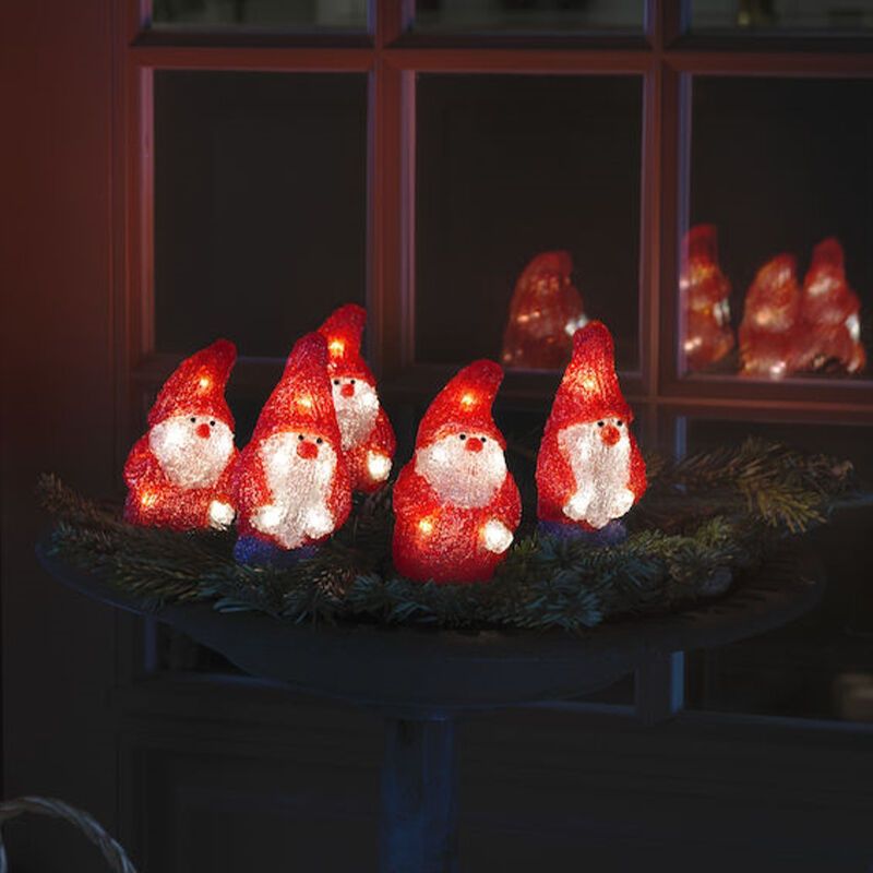 Piros karácsonyi 3D karácsonyi figura akrilból, Kerstmannen, 2W, 4000K LED, IP44