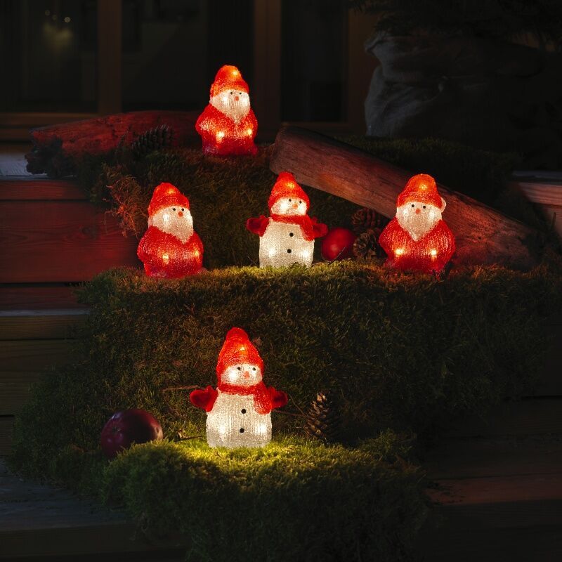 3 LED-es Mikulás és 2 LED-es hóember, beltérre és kültérre 3 LED-es Mikulás és 2 LED-es hóember, beltérre és kültérre