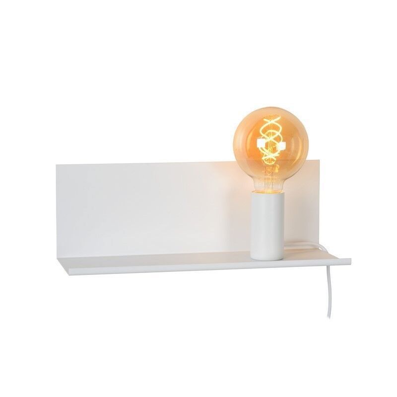 Fehér fém fali lámpa, Sebo, kapcsolóval