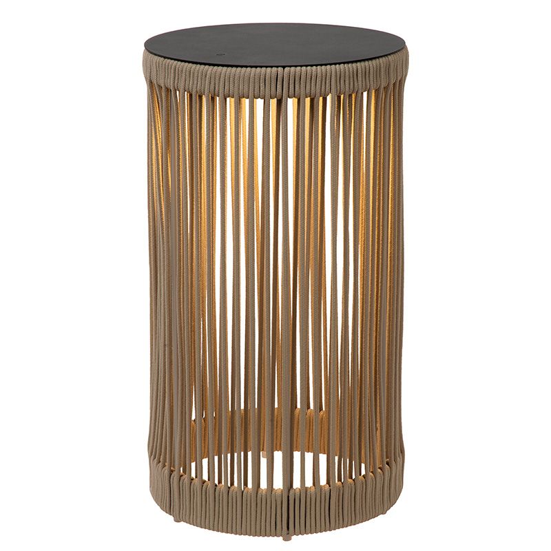 Taupe műanyag újratölthető állólámpa, Pingi, 3 W, 3000 K LED, IP44, 3 fokozatban szabályozható
