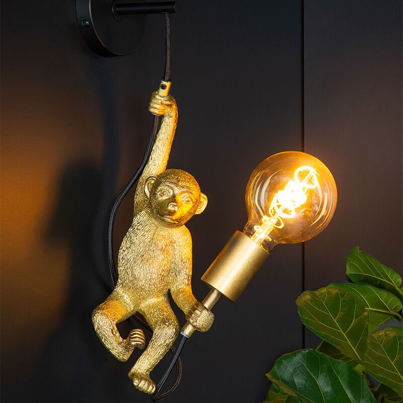 Arany műanyag fali lámpa, Extravaganza Chimp