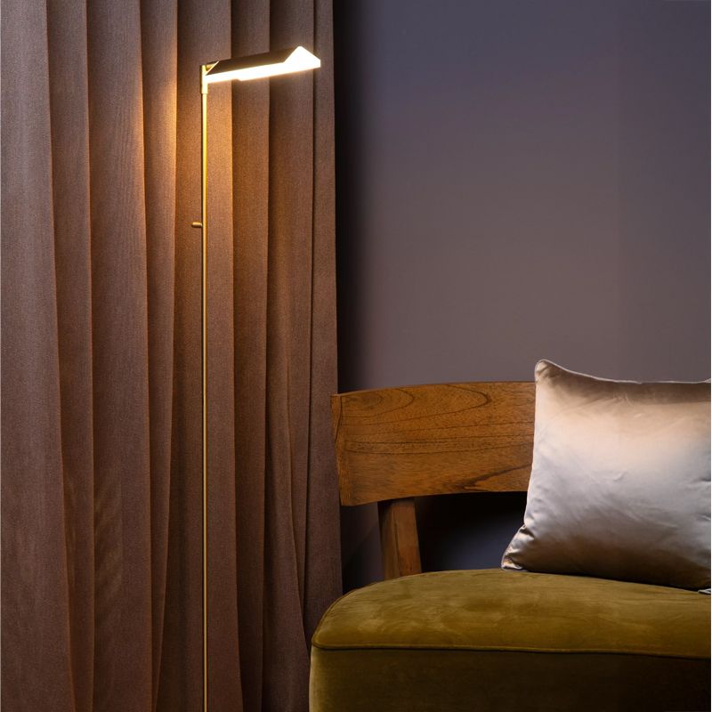 Sárgaréz fém álló olvasólámpa, Aaron, 12 W, 2700 K LED, kosketushimmentimellä