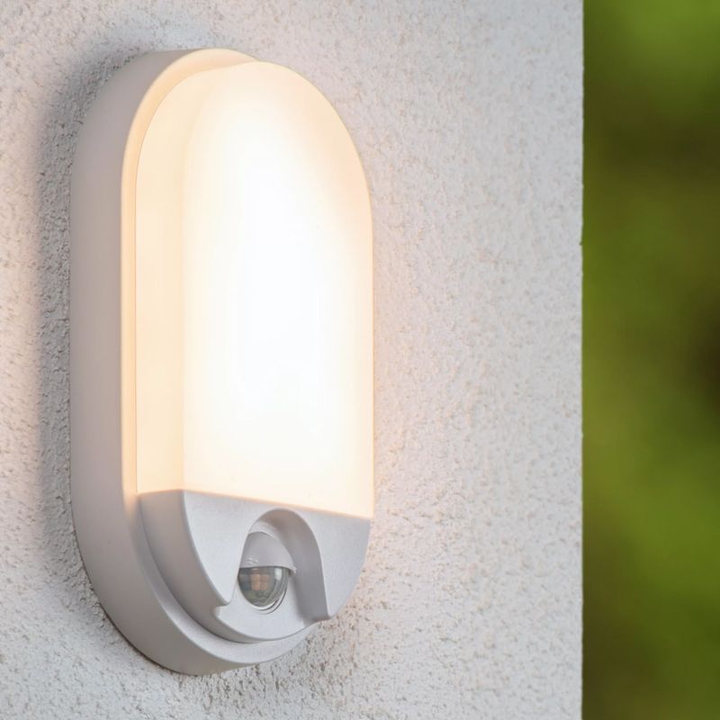 Fehér műanyag fürdőszoba fali lámpa, Hups Ir, 10 W, 3000 K LED, IP54