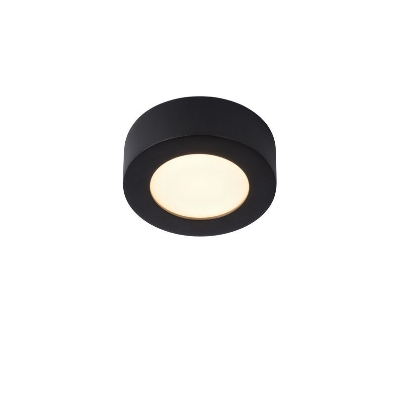 Fekete alumínium plafon lámpa, Brice, 8 W, 3000 K LED, IP44