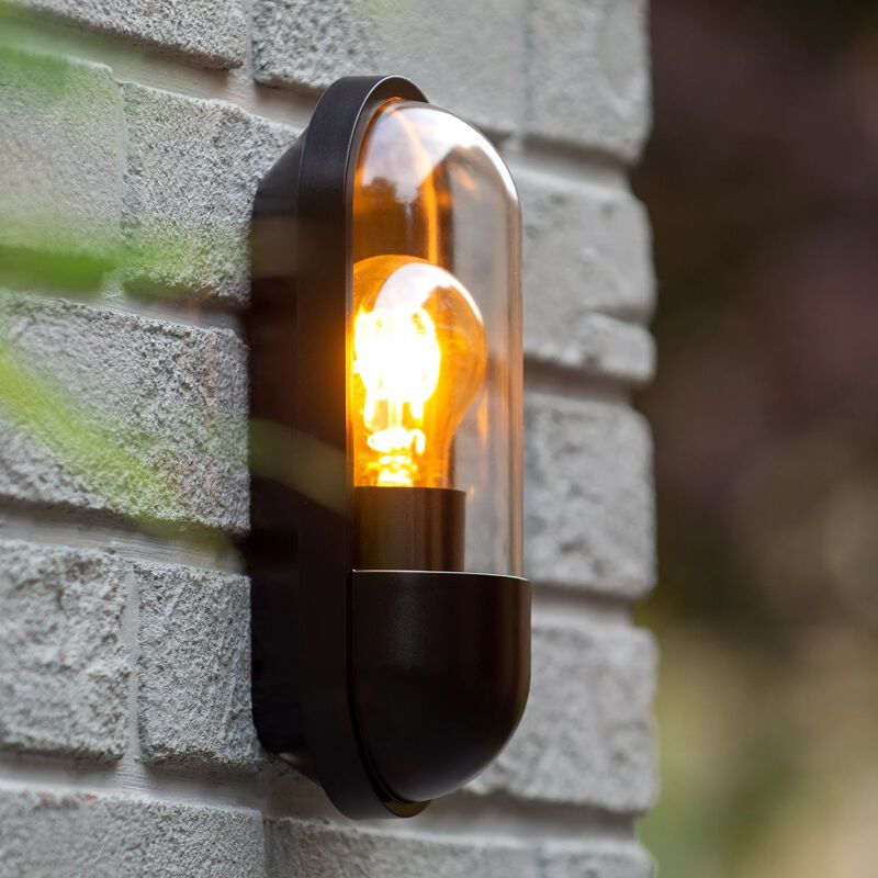 Fekete műanyag kültéri lámpa, Capsule, IP54