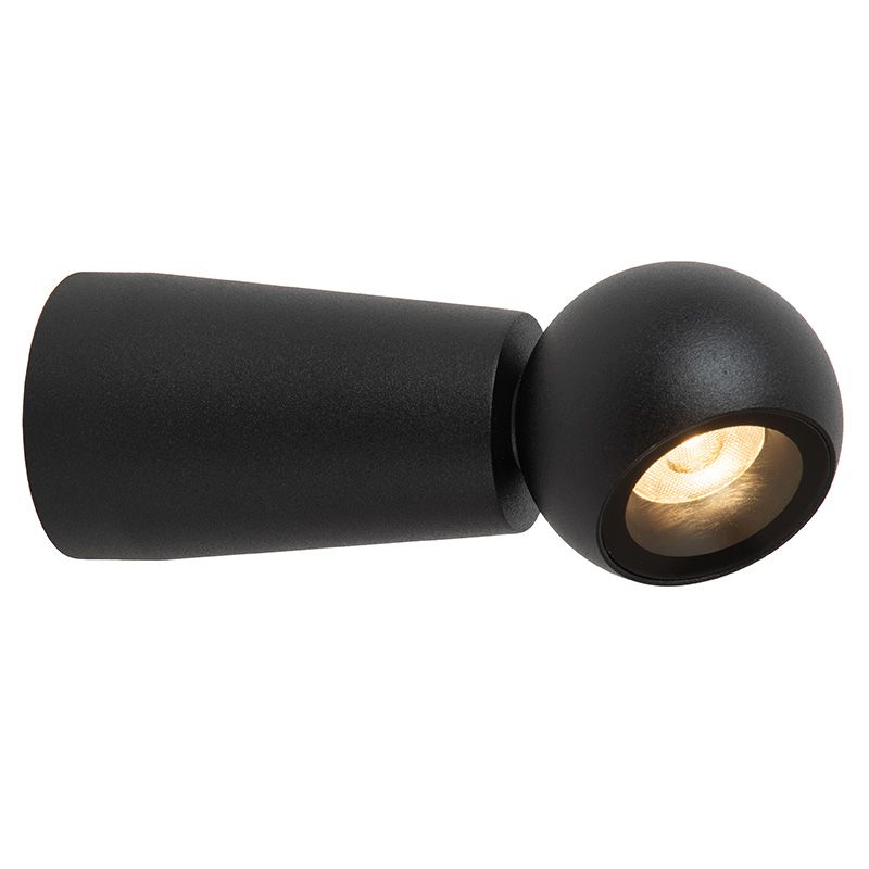 Fekete alumínium kültéri lámpa, Ipsos, 5 W, 2700 K LED, IP54