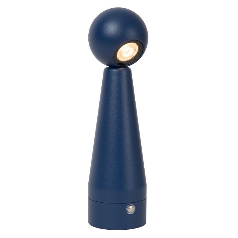 Kék alumínium újratölthető asztali lámpa, Ipsos, 3 W, dim to warm LED, kosketushimmentimellä Kék alumínium újratölthető asztali lámpa, Ipsos, 3 W, dim to warm LED, kosketushimmentimellä