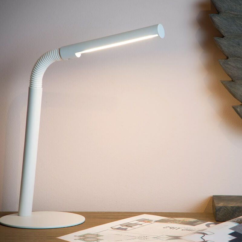Fehér fém íróasztal lámpa, Gilly, 3 W, 2700 K LED, kapcsolóval
