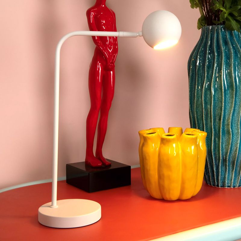 Fehér fém újratölthető asztali lámpa, Comet, 3 W, 2700 K LED, kosketushimmentimellä