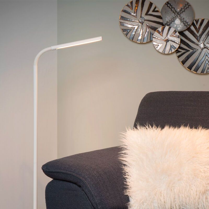 Fehér fém álló olvasólámpa, Gilly, 5 W, 2700 K LED, kapcsolóval