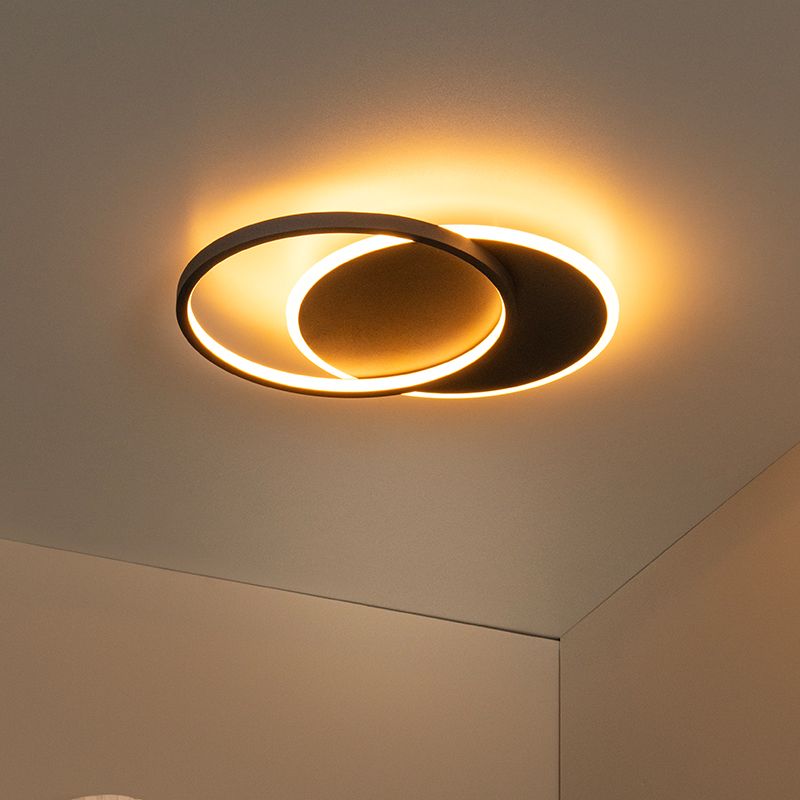 Fekete műanyag plafon lámpa, Axelle, 24 W, 2700 K LED, 3 fokozatban szabályozható Fekete műanyag plafon lámpa, Axelle, 24 W, 2700 K LED, 3 fokozatban szabályozható
