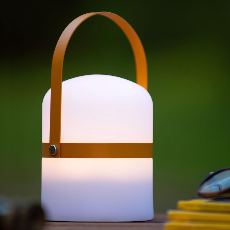 Fehér műanyag kültéri asztali lámpa, Little Joe, 3 W, 2700 K LED, IP44, kapcsolóval