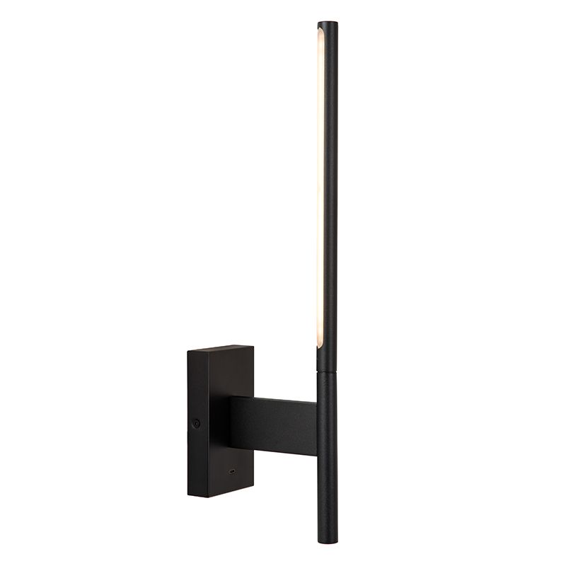 Fekete alumínium fali lámpa, Finan, 6 W, 2700 K LED