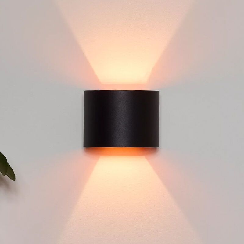 Fekete fém fel le fali lámpa, Axi, 6 W, 2700 K LED, IP54