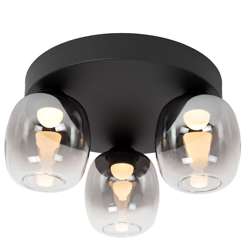Szürke üveg plafon lámpa, Tamino, 5,6 W, 3000 K LED