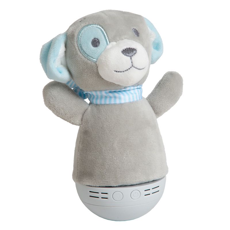 Szürke műanyag gyerek asztali lámpa, Dolly, 3 W, RGB LED, kapcsolóval