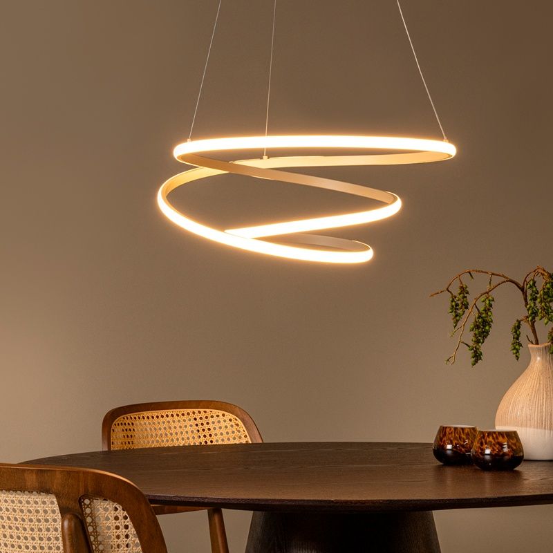 Taupe alumínium függőlámpa, Espiral, 40 W, 4000 K LED, kapcsolóval Taupe alumínium függőlámpa, Espiral, 40 W, 4000 K LED, kapcsolóval