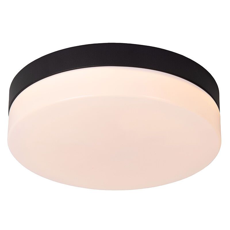 Fekete műanyag fürdőszoba mennyezeti lámpa, Biskit, 12 W, 2700 K LED, IP44