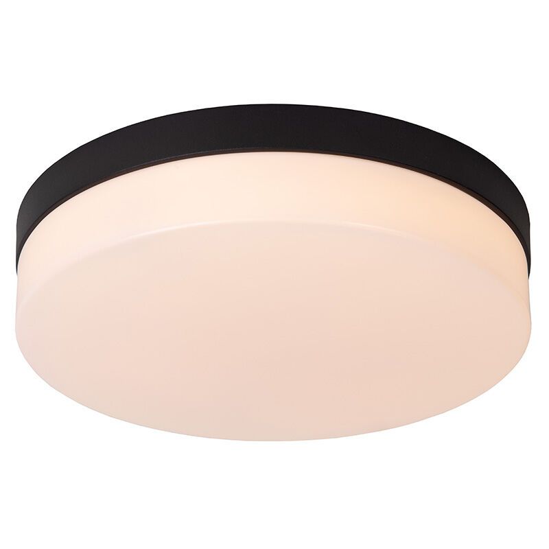 Fekete műanyag fürdőszoba mennyezeti lámpa, Biskit, 18 W, 2700 K LED, IP44