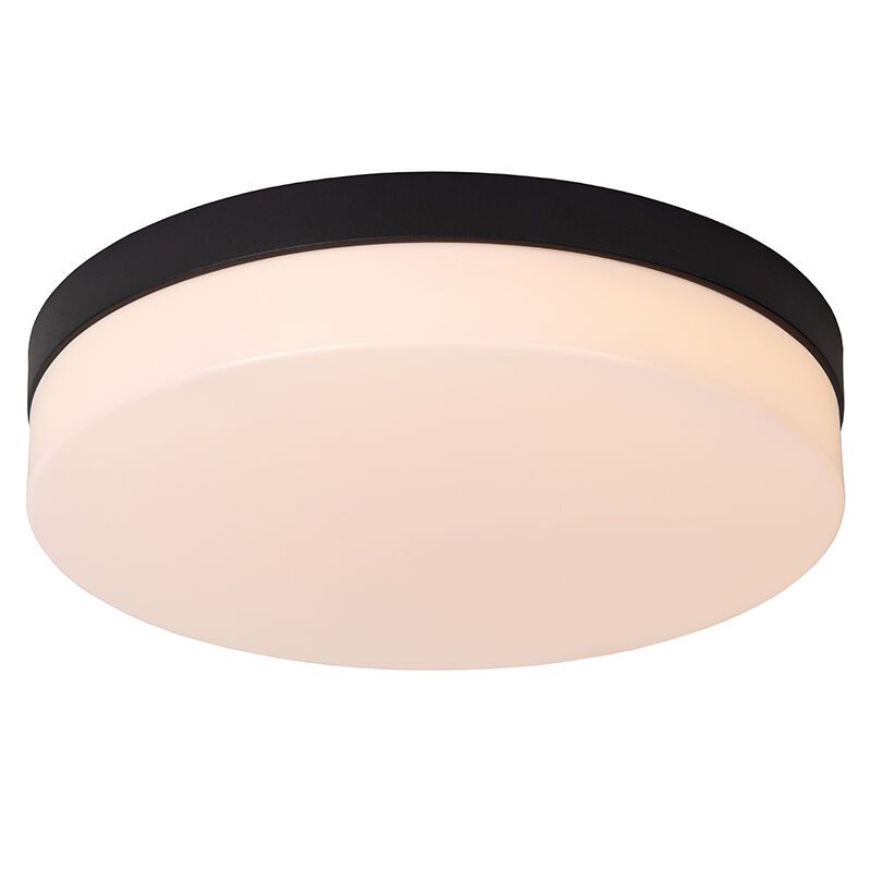 Fekete műanyag fürdőszoba mennyezeti lámpa, Biskit, 24 W, 2700 K LED, IP44