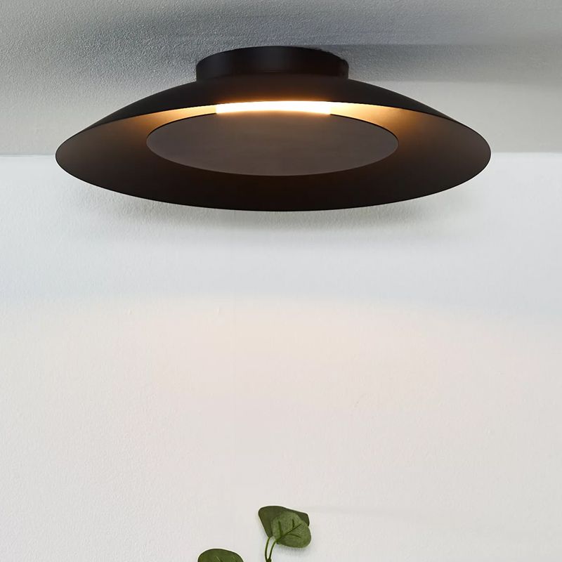 Fekete fém plafon lámpa, Foskal, 12 W, 2700 K LED