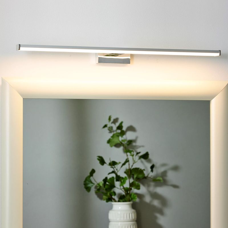 Króm alumínium tükör világítás, Onno, 12 W, 3000 K LED, IP44