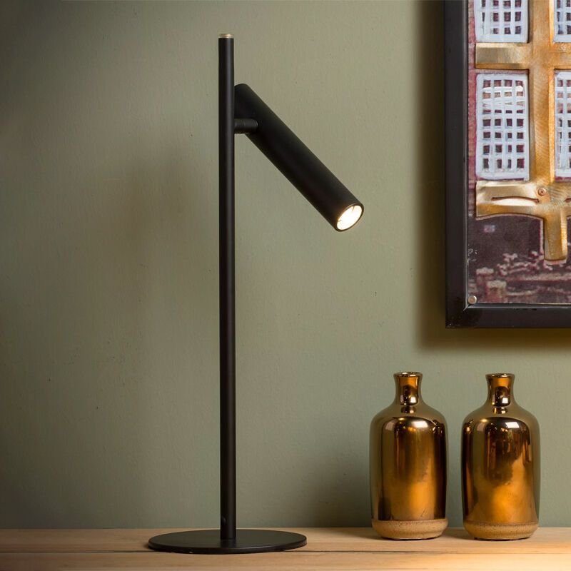 Fekete alumínium asztali lámpa, Philon, 4,5 W, 3000 K LED, kapcsolóval