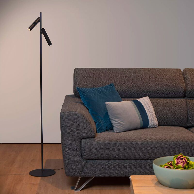 Fekete alumínium álló olvasólámpa, Philon, 4,5 W, 3000 K LED, kosketushimmentimellä