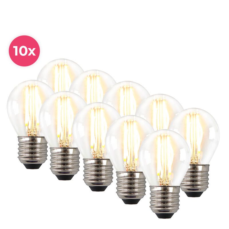 10 darabos, szabályozható fényerejű Melchis E27 LED izzó, 4 W meleg fehér